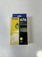 New Genuine Epson 676XL Yellow Ink Cartridge WorkForce Pro WP-4010 Exp 05/2018 picture