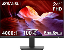 SANSUI Monitor 24 Inch 100Hz PC Monitor, HDMI VGA Ports VESA Mount, FHD Computer picture