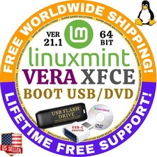 Linux MINT 21.1 USB VERA XFCE 64-Bit Live Boot, Full Install for MAC, PC picture