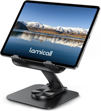 Lamicall Adjustable Ipad Stand for Desk, Ultra-Slim Foldable, 360° Rotation picture