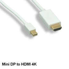 KNTK 10ft Mini DisplayPort 1.2a to HDMI 1.4b Cable HD 4K 3D MiniDP to HDMI Cord picture
