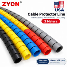 2M Spiral Cable Sleeve Protector 8/10/12mm Wire Organizer Flexible Wrap Tube picture