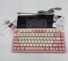 AULA F75 75% Wireless Mechanical Keyboard Pink White RGB Hot Swap Bluetooth 2.4G picture