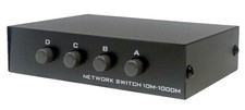 4-Way RJ45 Ethernet Switch Bi-Directional A/B Push Button Switching 1000 Mpbs picture
