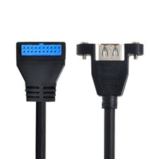 Screw Mount Type USB 3.0 Single Port A Female to Motherboard 20pin Header Cable picture