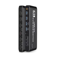 4K 2 in 2 out USB 3.0 HDMI KVM Switch Hub Extended Display With Keyboard Hotkey picture