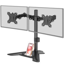 Dual Monitor Stand, Free-Standing Full Motion Desk Mount for 2 Screens up to 27