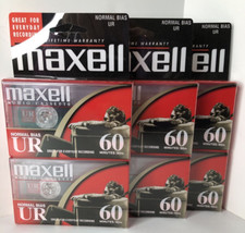Lot Of Three 2 Pack Maxell UR 60 Normal Bias Blank Cassette Tapes Sealed picture