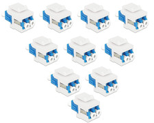 Fiber Optic Keystone Jack LC Duplex Singlemode 10 Pack for Wall Plate, Patch picture