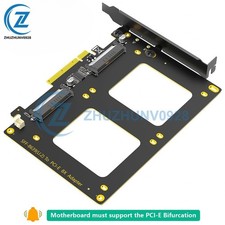 Dual U.2 SSD to PCIe 4.0 X8 Adapter Support Soft RAID Bifurcation Required picture