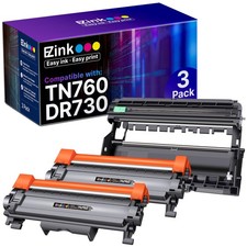 E Z Ink Compatible Brother Tn760 Toner 2 Pack Dr730 Drum Unit 3 Pack picture