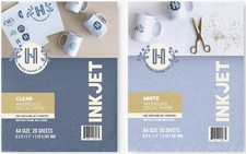 Hayes Paper, Bundle Waterslide Decal Paper Inkjet Clear and White 40 Sheets picture