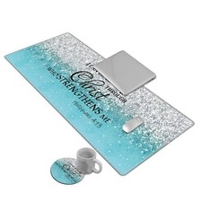 Desk Mat Gaming Mouse Pad for Laptop - I Can Do All Things Through Christ Who picture