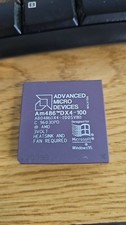 Retro Clean Vintage AMD AM486 DX4-100SV8B CPU Processor And DX2-66 Gold Ceramic picture