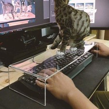 Clear Acrylic Keyboard Cover Protector Anti-Cat,2 in 1 Keyboard Bridge Protec... picture