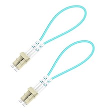 2 PCS LC/UPC Fiber Loopback Tester Cable OM3 Multimode Duplex 50/125m SFP picture