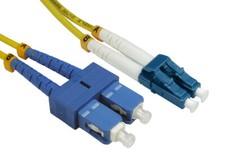 10 PACK LOT 15m LC-SC Duplex 9/125 OS2 Singlemode Fiber Cable OFNR Yellow 50FT picture