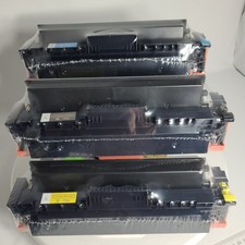 3 Canon Compatible Generic TI Cartridges 055H Black, Yellow, Blue, Printer Toner picture