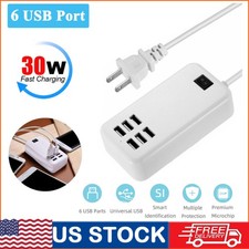 Multi 6 Port USB Hub Wall Charger Station Fast Charging Desktop AC Power Adapter picture