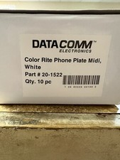 NEW IN BOX - DataComm 20-1522 Color-Rite Phone Plate, Mid Size, White - 10pack picture