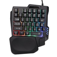 RGB One Handed Mechanical Gaming Keyboard, 35 Keys Mini Ergonomic Wired Mecha... picture