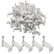 100 Pcs 14mm White Flat Cable Clips picture