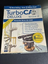 TurboCAD Deluxe Version 11 2D 3D CAD Software Windows XP 2000 NEW SEALED picture