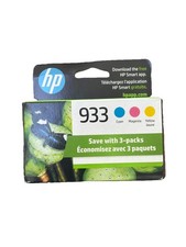 Genuine HP 933 Cyan Magenta Yellow Ink Cartridges 3 Pack Exp 2026 Sealed Box picture