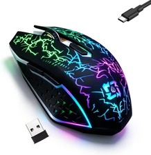 Raton Mouse Bluetooth Inalambrico con Retroiluminacion USB Juegos PC Laptop picture