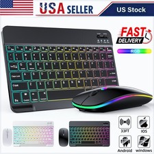 RGB Backlit Wireless Gaming Keyboard Mouse - Low Latency Ergo Multi-Device Combo picture
