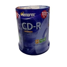 Memorex CD-R Digital Media 52X 700mb 80Min 100 Pack Brand New Factory Sealed picture