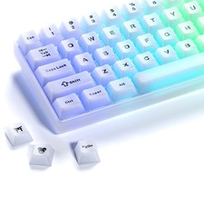 x XVX Keyboard Keycaps White, Clear Jelly Keycaps 60 65 75 100 Percent, Trans... picture