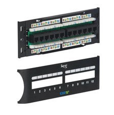 ICC CAT5e Zero-U Front Access Patch Panel with 12 Ports (ICMPP12FXE) - Black picture