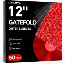 50ct Gatefold Vinyl Outer Sleeves, 12 Inch LP Record Standard, Transparency picture
