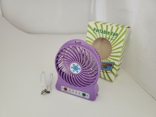 NEW Purple Rechargeable Mini Portable USB High 8 Hr 3 Speed Cooling Fan Q17 picture