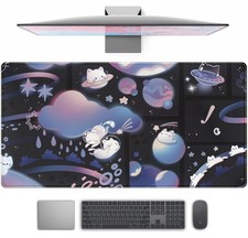 Cats In Space Cute XL Extended Large Gaming Mouse Pad Desk Mat 31.5x15.7 Inch picture