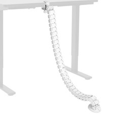 VIVO White Clamp-on Vertebrae Cable Management Kit, Desk 4 Entry Wire Organizer picture