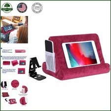 Sturdy Tablet Holder with Adjustable Angles and Storage for Cables and Devices picture