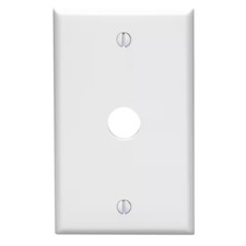 1-Gang 0.625 In. Hole Device Telephone/Cable Wall Plate White picture