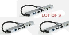 LOT OF 3 Vivitar Multi-Port USB Hub SD, 4K HDMI Micro SD CF Card Reader picture