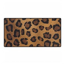 Leopard Print Brown Desk Mat | Animal Print Mouse Pad Surface picture