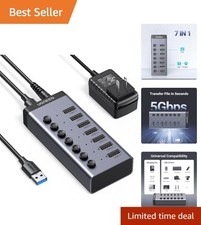 7-Ports Powered USB 3.0 Hub with Smart Charging and LED Indicators for Laptops picture