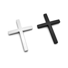 1PCS Solid Metal Jesus Cross Emblem Sticker Badge for Car Black picture