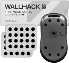 Wallhack PTFE Dot Mouse Skates Universal Gaming Mouse Feet Glide Black 7mm x 7mm picture