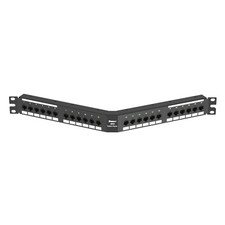 Panduit DPA24688TGY 24 Port 1U Rack Cat 6 Angled Punchdown Patch Panel Black picture