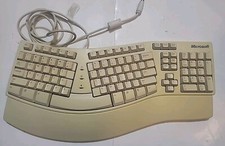 Microsoft Keyboard Natural Elite X03-51764 Ergonomic PS2 Wired Vintage Tested picture