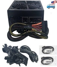 SHARK 1000W Mod Gamer PC PSU for AMD Ryzen 5,7 Motherboard GeForce GTX/RTX PCIe picture