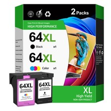 64XL Black and Color Ink Cartridge Combo Pack Replacement for HP 64XL Ink picture