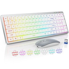 KM62 Wireless Keyboard Mouse Combo 11 Backlit Effects RGB Computer Desktop PC picture