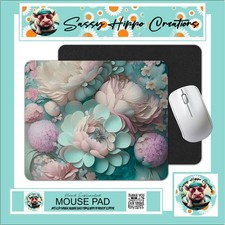 Mouse Pad Pastel Floral Flower Succulents Anti Slip Back Easy Clean Sublimated picture